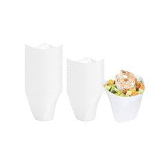 Mini Serve 4 oz White Plastic Mini Crescendo Cup - 3