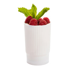 Mini Serve 4 oz White Plastic Toque Parfait Cup - 2 1/4