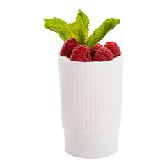 Mini Serve 4 oz White Plastic Toque Parfait Cup - 2 1/4