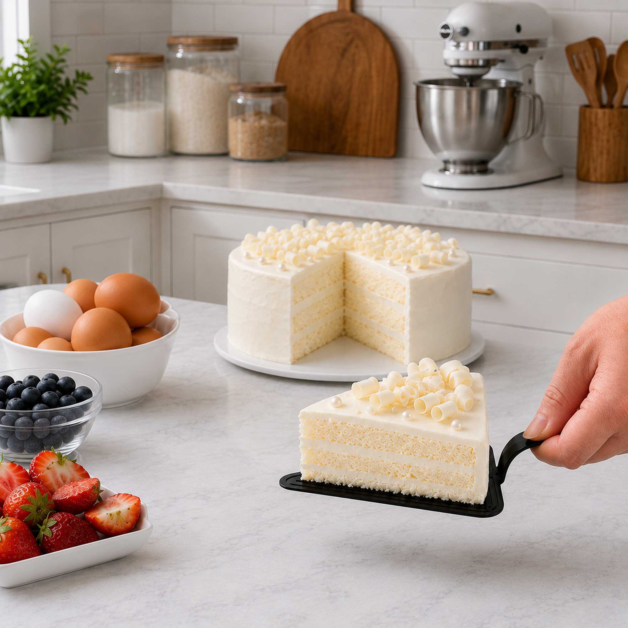 Pastry Tek Triangle Black Plastic Cake Server - 4 1/2" x 3" - 100 count box