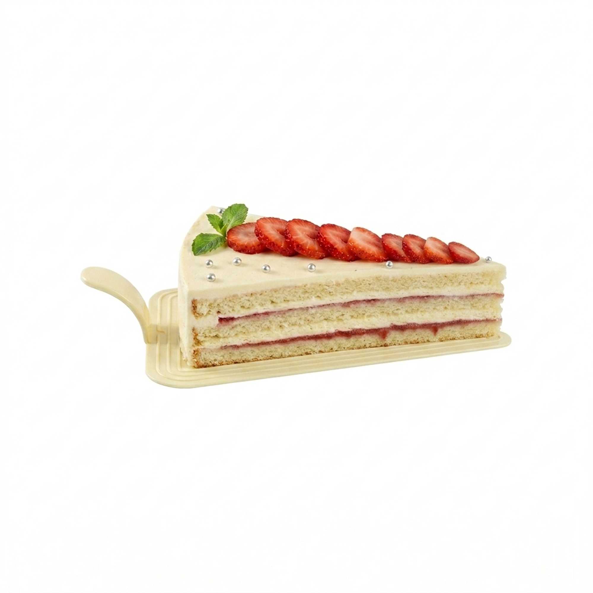 Pastry Tek Triangle Lemon Chiffon Plastic Cake Server - 4 1/2" x 3" - 100 count box