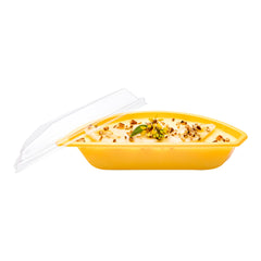 Sweet Vision 7 oz Yellow Plastic Banana Split Boat - with Lid - 8