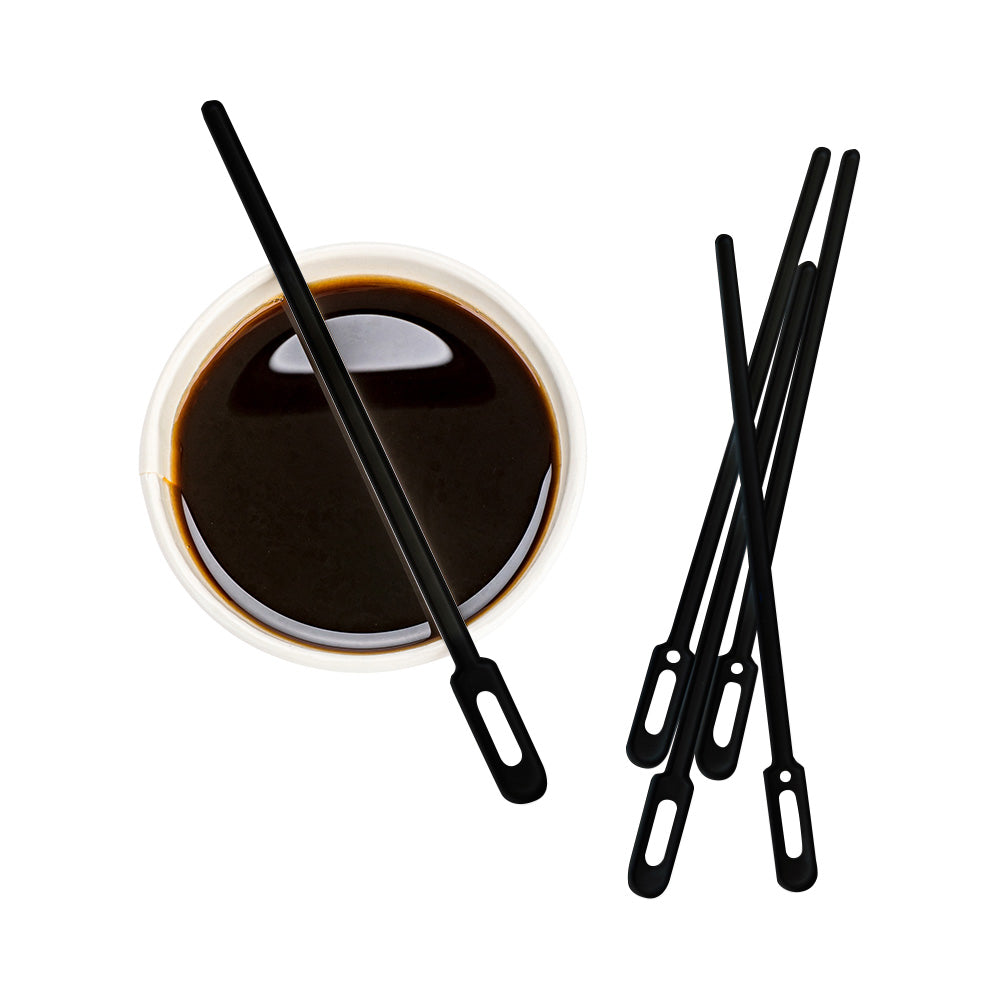 Restpresso Black Plastic Keyhole Coffee Stirrer - 6" - 1000 count box