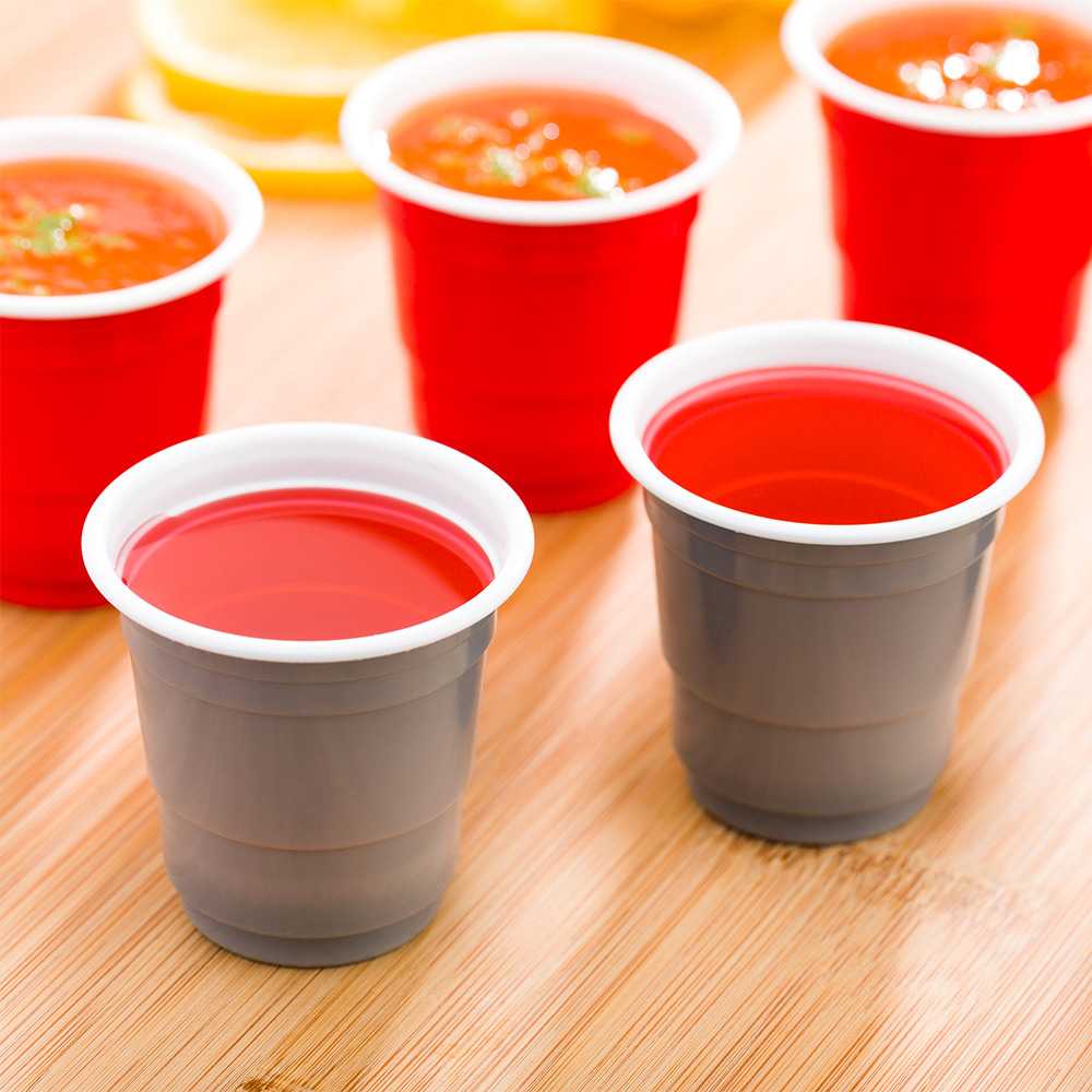Bev Tek 2 oz Gray Plastic Party Cup - 2" x 2" x 2" - 500 count box
