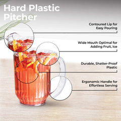 Chef 101 60 oz Clear Plastic Water Pitcher - 5