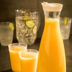 Bar Lux 34 oz Clear Plastic Carafe - with Lid - 24 count box