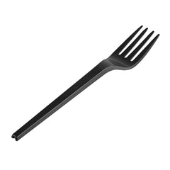 Basic Nature Black CPLA Plastic Fork - Heat-Resistant, Compostable - 6 1/2