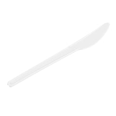 Basic Nature White CPLA Plastic Knife - Heat-Resistant, Compostable - 6 1/2