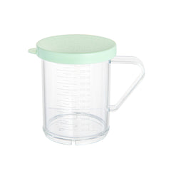 Chef 101 10 oz Clear Polycarbonate Dredge Spice Shaker - with Green Extra Fine Lid - 4 3/4