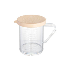 Chef 101 10 oz Clear Polycarbonate Dredge Spice Shaker - with Beige Fine Lid - 4 3/4