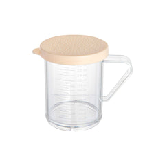 Chef 101 10 oz Clear Polycarbonate Dredge Spice Shaker - with Beige Fine Lid - 4 3/4
