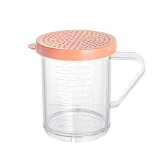 Chef 101 10 oz Clear Polycarbonate Dredge Spice Shaker - with Rose Medium Lid - 4 3/4