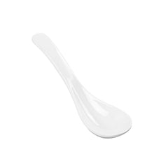Voga 1 oz White Melamine Chinese Soup Spoon - Classic - 5