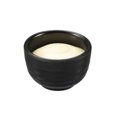 Voga 2 oz Round Black Melamine Condiment Cup - Japonais - 2 1/2
