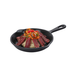 Voga 16 oz Black Melamine Serving Dish with Handle - Faux Cast Iron - 13