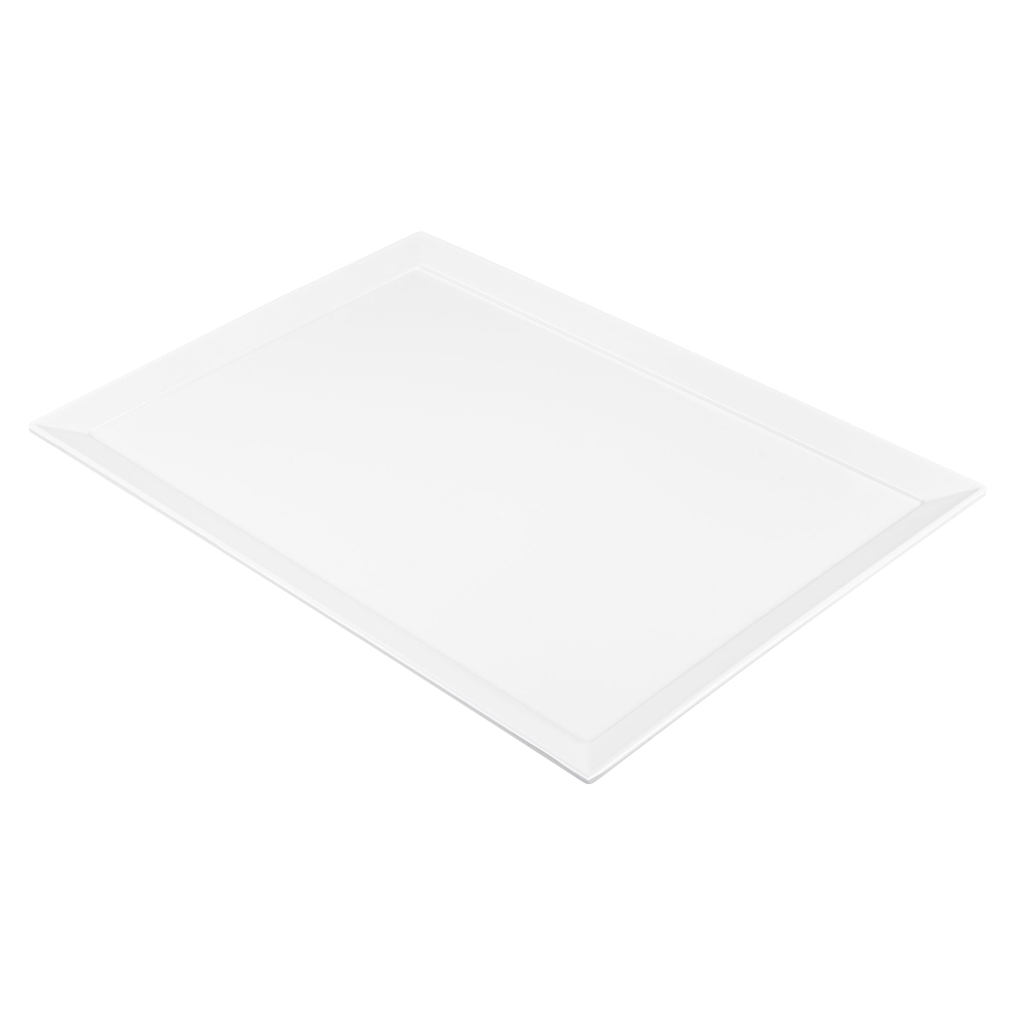 Voga Rectangle White Melamine Extra Large Serving Tray - Classic - 25 1/2" x 17 3/4" x 1" - 1 count box
