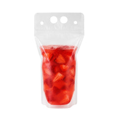 Bag Tek 17 oz Clear Plastic Drink Pouch - Single Zipper - 9