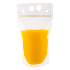 Bag Tek 17 oz Clear Plastic Drink Pouch - Single Zipper - 9