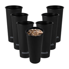 Bev Tek 24 oz Round Matte Black Plastic Hot / Cold Drinking Cup - 3 1/2
