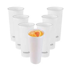 Bev Tek 24 oz Round Matte White Plastic Hot / Cold Drinking Cup - 3 1/2