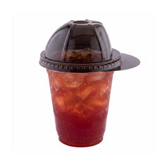 Visage Black Plastic Baseball Cap Dome Lid - Fits 9, 12, and 16 oz - 100 count box