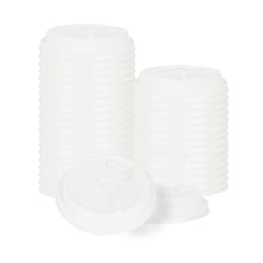 Bev Tek White Plastic 2-in-1 Straw or Sip Coffee Cup Lid - Fits 8, 12, 16 and 20 oz - 100 count box