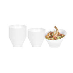 Mini Serve 5 oz Round White Plastic Small Incline Bowl - 3 3/4