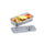 Mini Serve 2 oz Rectangle Silver Plastic Tin Can - with Lid - 4" x 2" x 1" - 100 count box