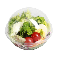 Thermo Tek 12 oz Clear Plastic Sphere Salad Container - with Dome Lid - 5