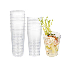 Mini Serve 3 oz Round Clear Plastic Cannello Dessert Glass - 2