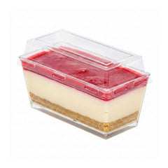 Sweet Vision 5 oz Rectangle Clear Plastic Cake / Dessert Container - with Lid - 4