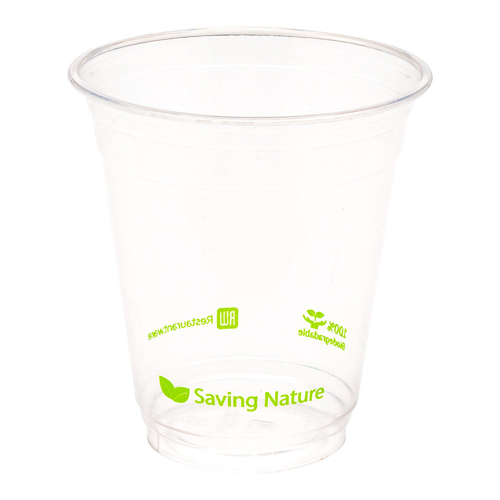 Sustain 12 oz Round Clear PLA Plastic Drinking Cup - Compostable - 3 3/4" x 3 3/4" x 4 1/4" - 1000 count box