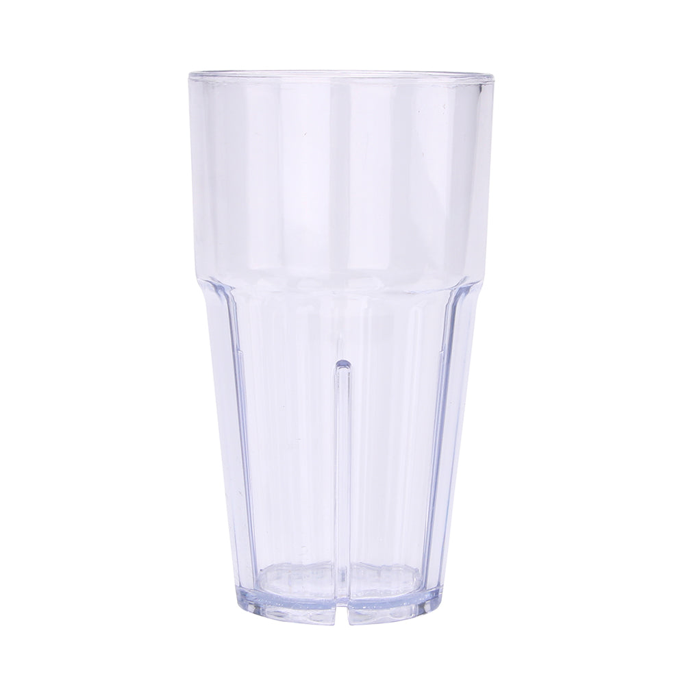 Bev Tek 16 oz Round Clear Plastic Tumbler - Shatter-Resistant - 3 1/2" x 3 1/2" x 6" - 50 count box