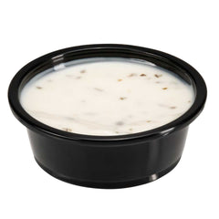 Chef 101 1.5 oz Round Black Plastic Portion Cup - 2 1/2