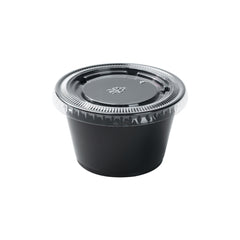 Chef 101 Round Clear Plastic Portion Cup Lid - Fits 3.3, 4 and 5.5 oz - 3