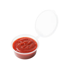Chef 101 1.5 oz Clear Plastic Portion Cup - with Hinged Lid - 2