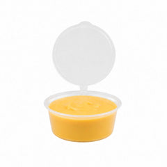 Chef 101 2 oz Clear Plastic Portion Cup - with Hinged Lid - 2 3/4