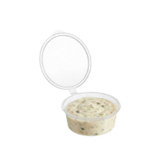 Chef 101 4 oz Clear Plastic Portion Cup - with Hinged Lid - 3 1/4