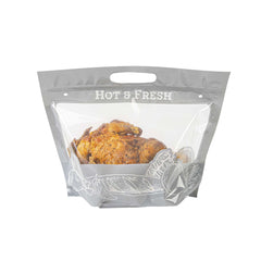 Bag Tek Gray Plastic Rotisserie Chicken / Hot Food Bag - Hot & Fresh - 12 3/4