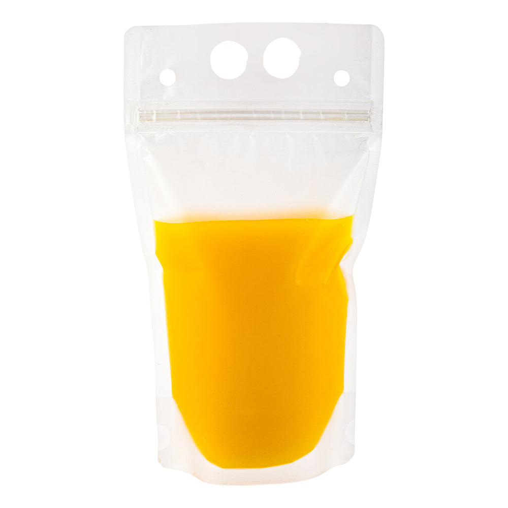 Bag Tek 17 oz Clear Plastic Drink Pouch - Double Zipper - 5" x 9" - 100 count box