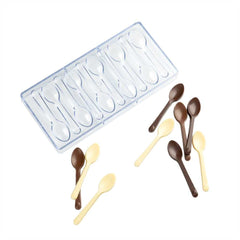 Pastry Tek Polycarbonate Spoon Candy / Chocolate Mold - 40-Compartment - 40 count box