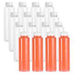 Bottle Tek 12 oz Round Clear Plastic Cold Pressed Juice Bottle - with Safety Cap - 2