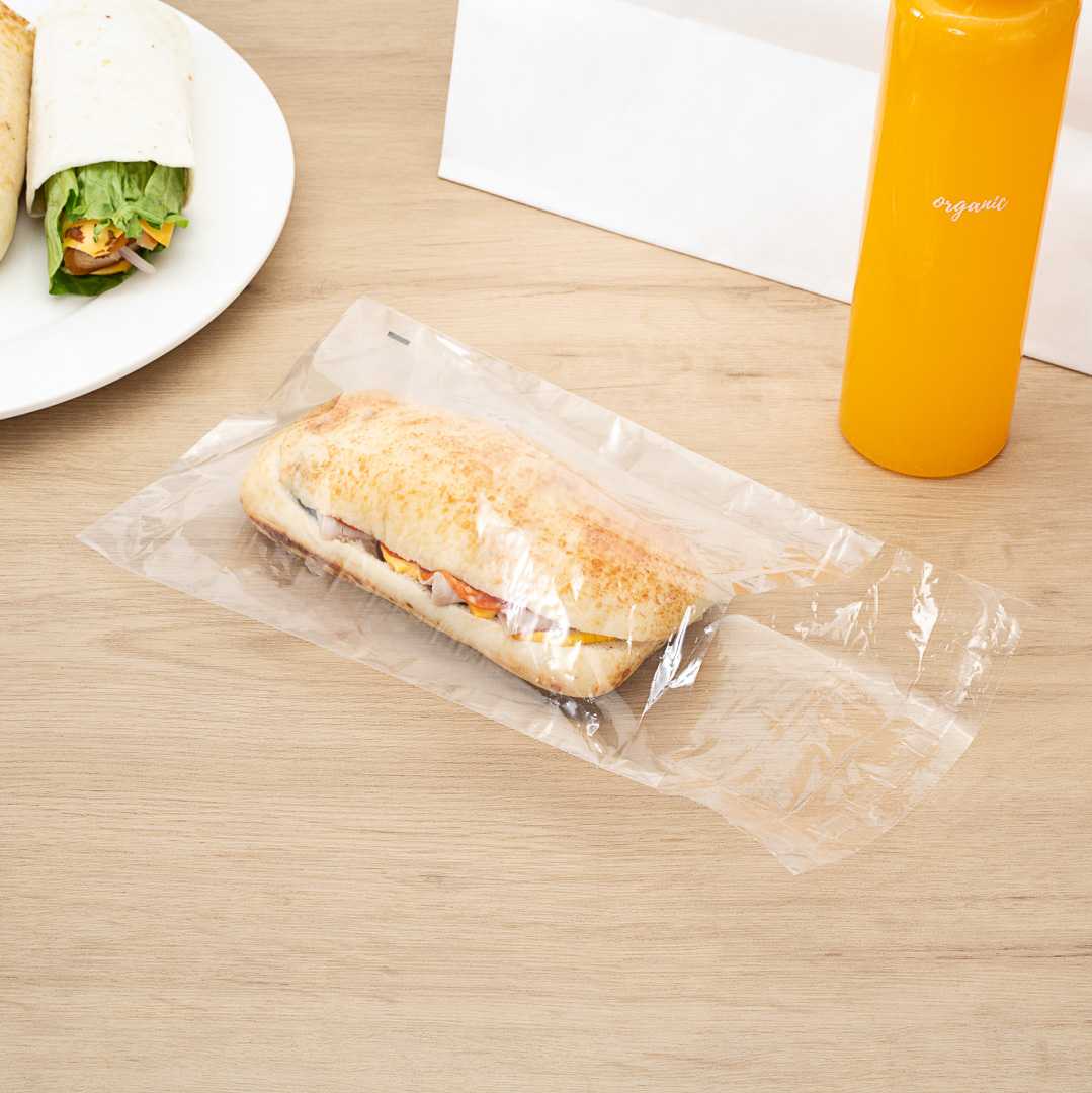 Bag Tek Clear Plastic Lip and Tape Bag - Self Sealing - 9" x 6" - 100 count box