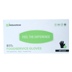 Serve Secure Black TPE Hybrid Plastic XXL Foodservice Gloves - Latex Free, Powder Free - 10 1/4