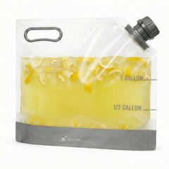 Cater Tek 1 gal Clear Plastic Take Out Drink Bag - with Safety Cap - 12 3/4
