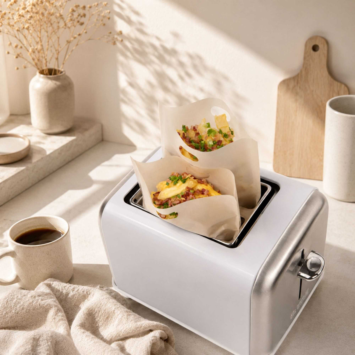 Bag Tek Kraft Plastic Small Toaster Bag - Non-Stick, Heat-Resistant, Semi-Disposable - 6 1/2" x 6 1/4" - 10 count box