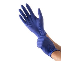 Low Derma Blue Medium Nitrile Gloves - Hypoallergenic, Non-Sterile, Powder-Free - 100 count box
