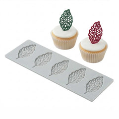 Pastry Tek Gray Silicone Spring Leaf Fondant Impression Mat - 48 count box