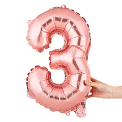 Balloonify Rose Gold Mylar Number 3 Balloon - 16