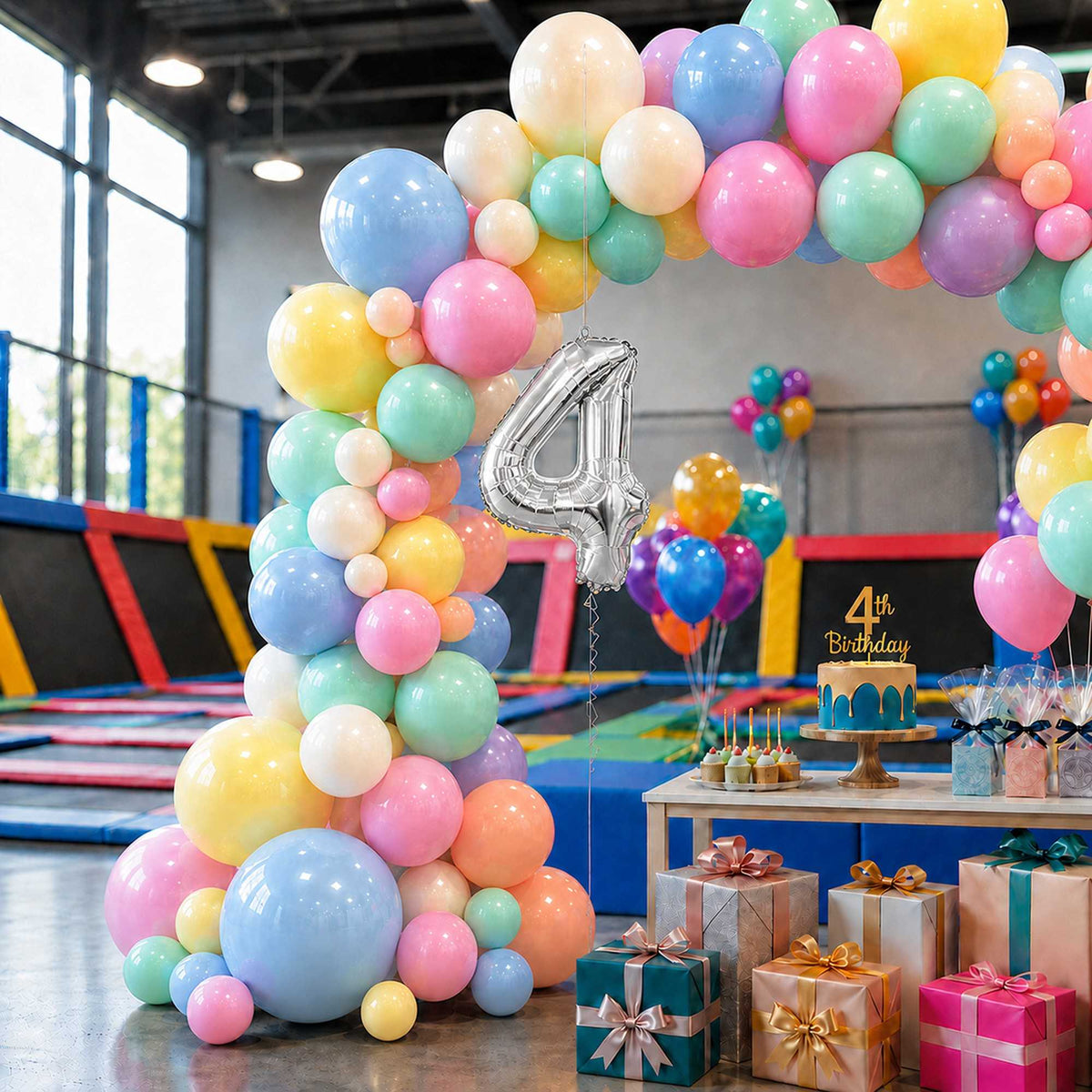 Balloonify Silver Mylar Number 4 Balloon - 16" - 1 count box
